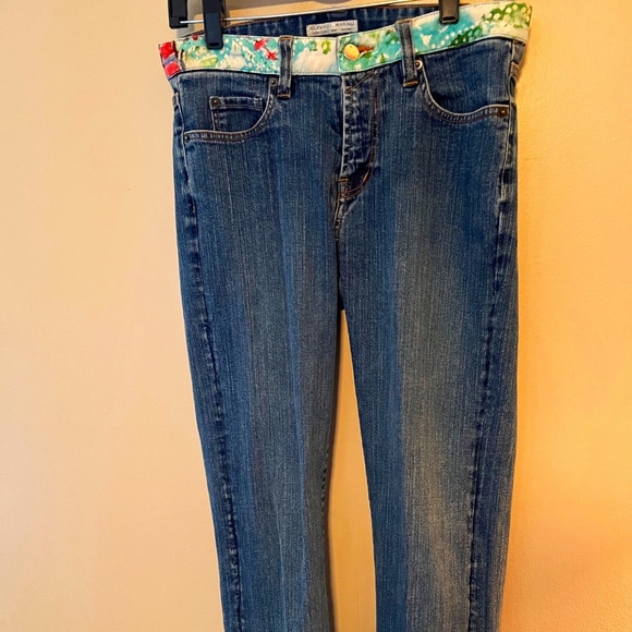 Alberto Makali Floral Trim Blue Jean Skinny 30 Inch Waist - Picture 1 of 8